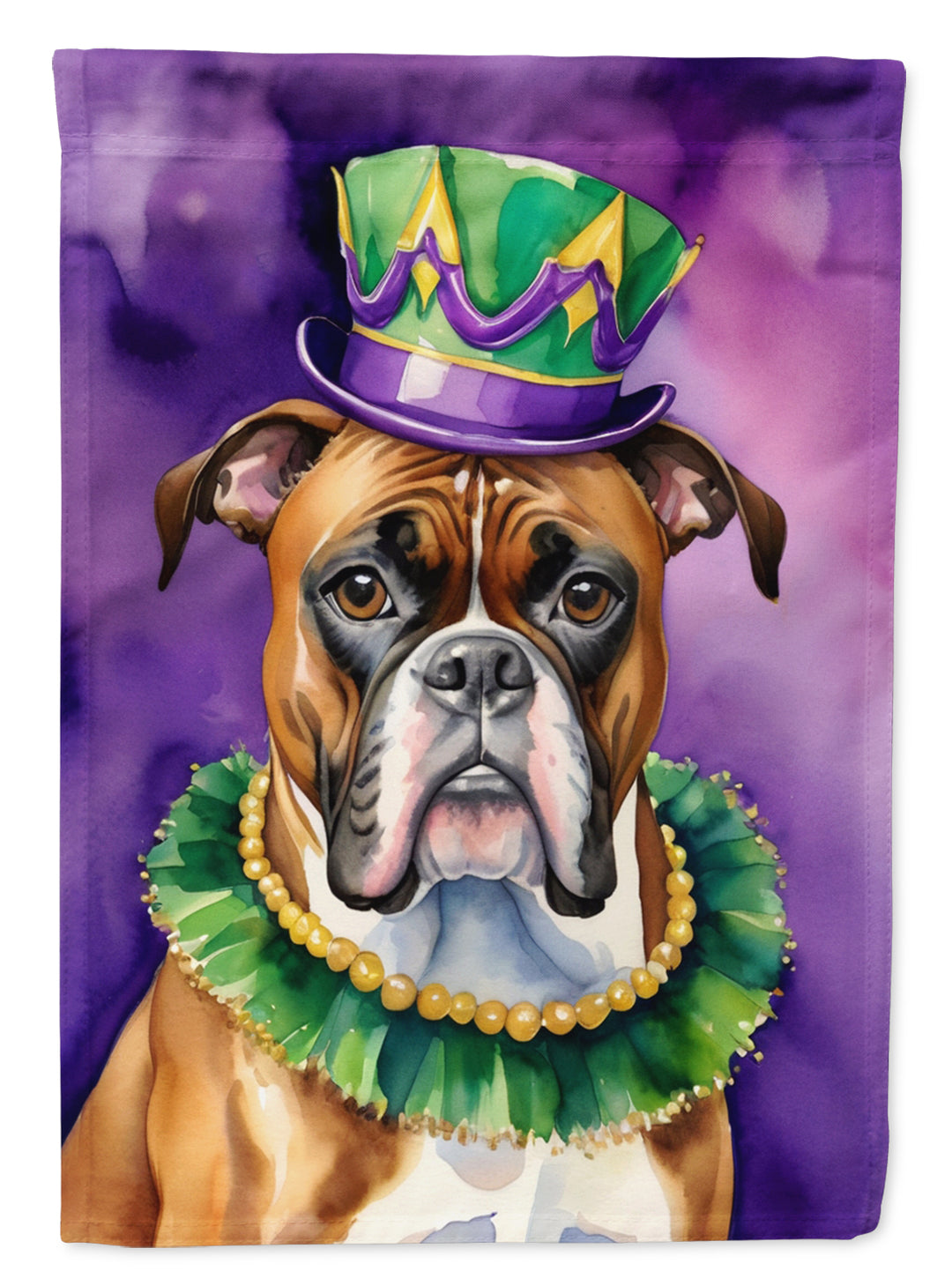 Boxer King of Mardi Gras House Flag Image 1