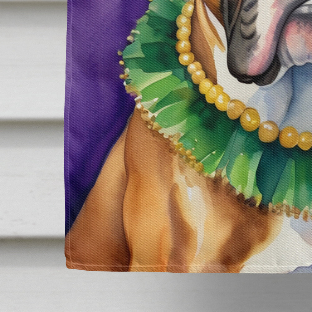 Boxer King of Mardi Gras House Flag Image 4