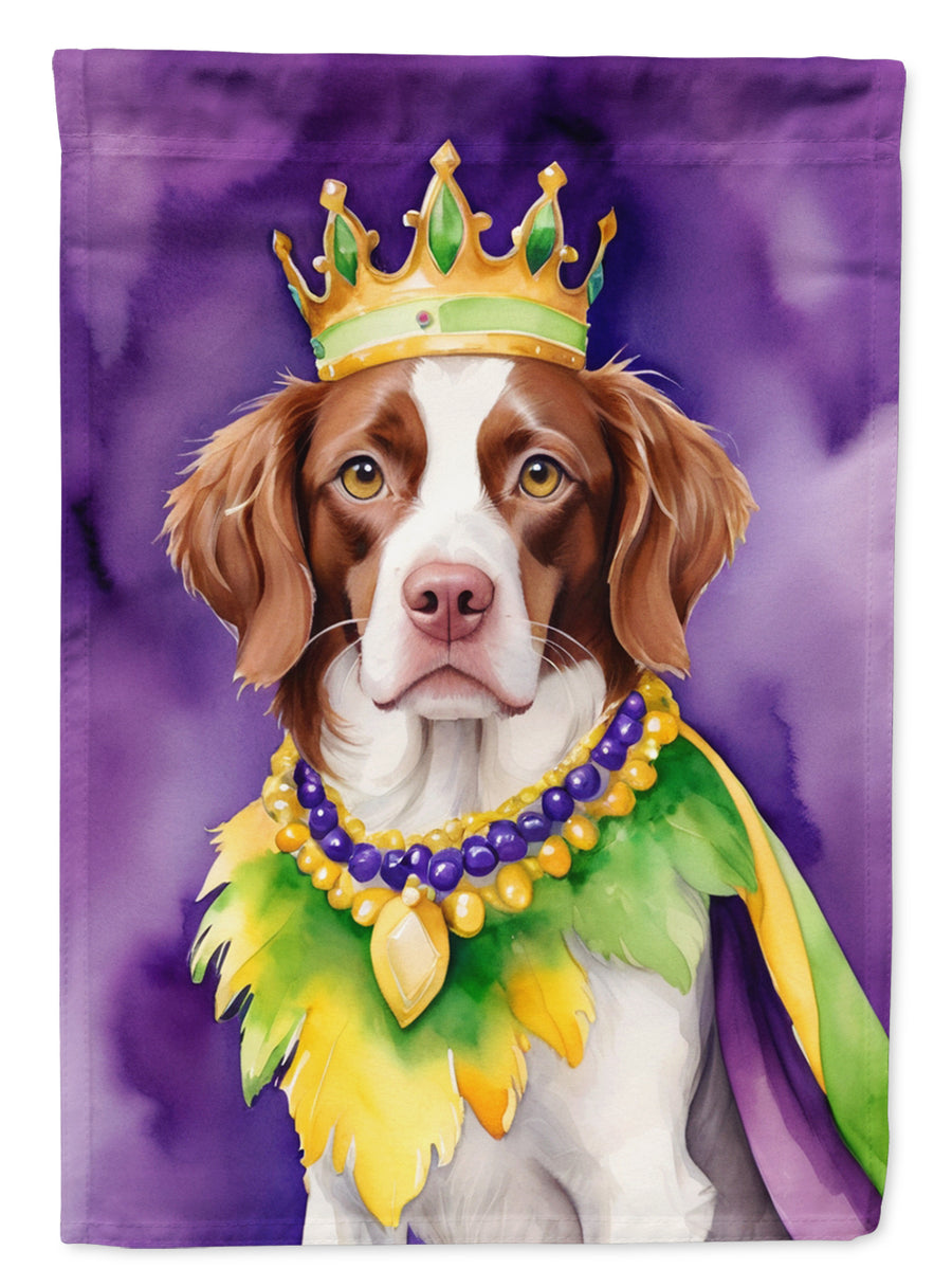 Brittany Spaniel King of Mardi Gras House Flag Image 1