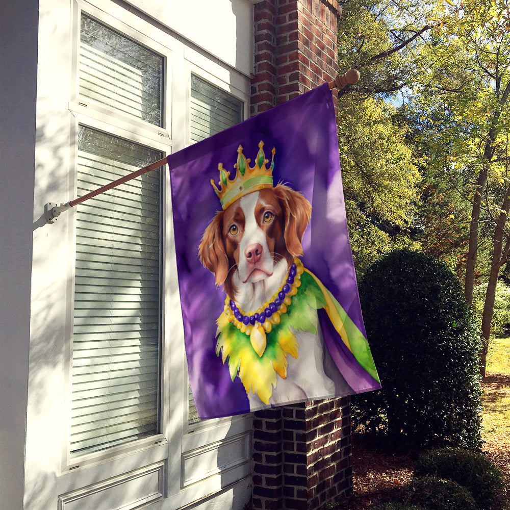 Brittany Spaniel King of Mardi Gras House Flag Image 2