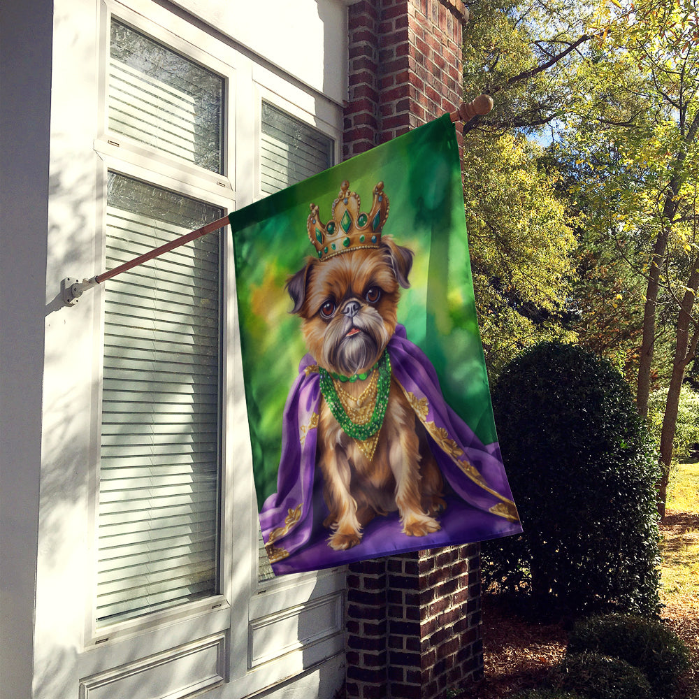 Brussels Griffon King of Mardi Gras House Flag Image 2