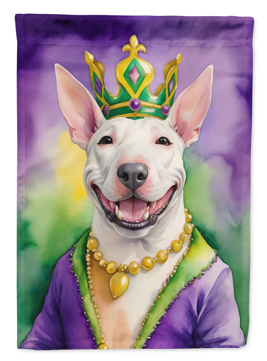 Bull Terrier King of Mardi Gras House Flag Image 1