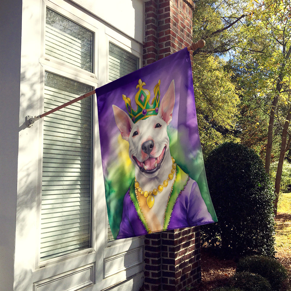 Bull Terrier King of Mardi Gras House Flag Image 2