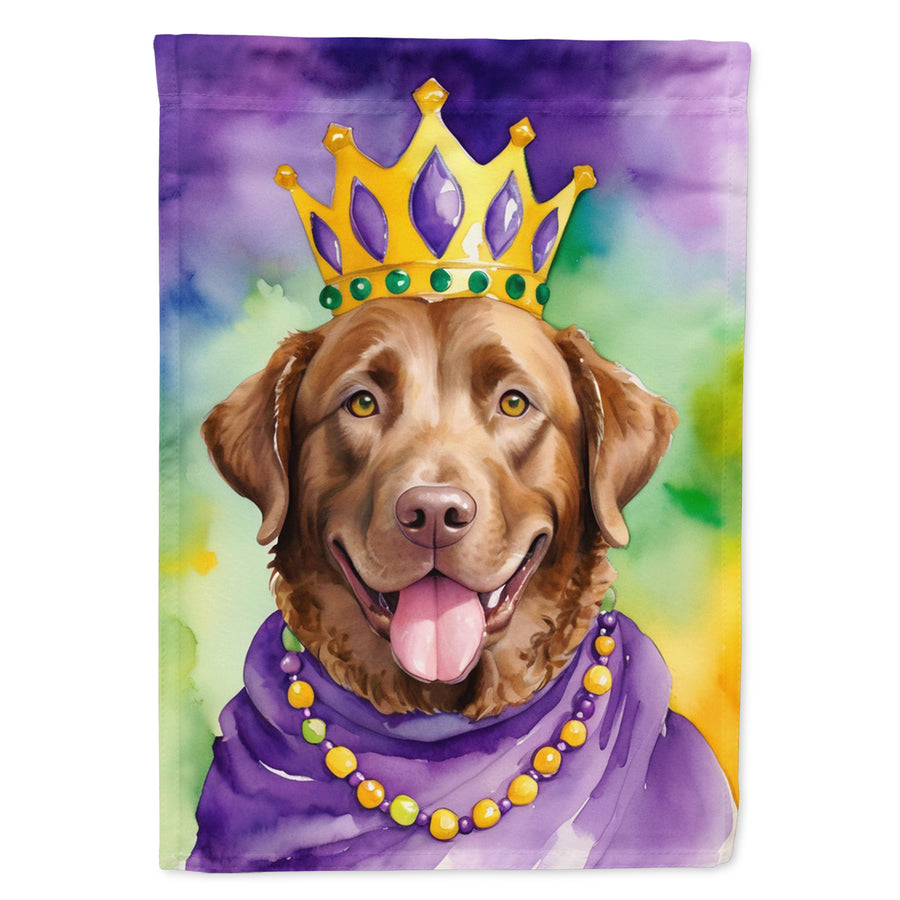 Chesapeake Bay Retriever King of Mardi Gras House Flag Image 1