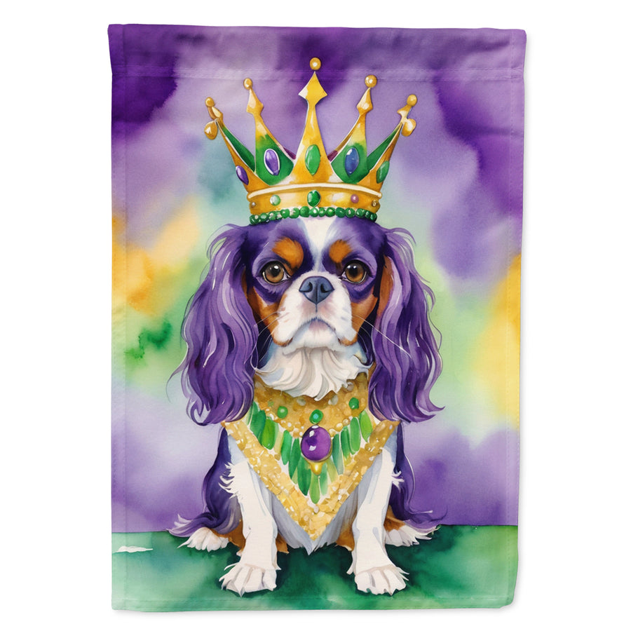 Cavalier Spaniel King of Mardi Gras House Flag Image 1