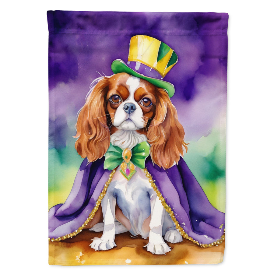 Cavalier Spaniel King of Mardi Gras House Flag Image 1