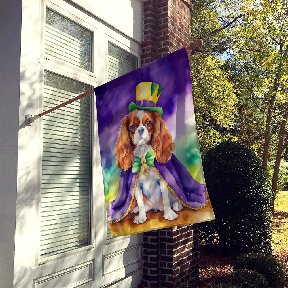 Cavalier Spaniel King of Mardi Gras House Flag Image 2