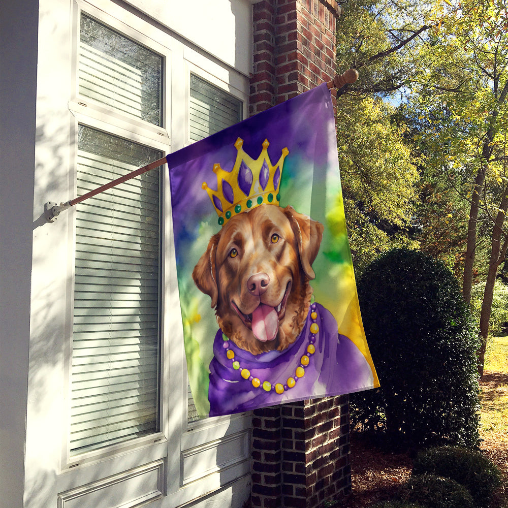 Chesapeake Bay Retriever King of Mardi Gras House Flag Image 2