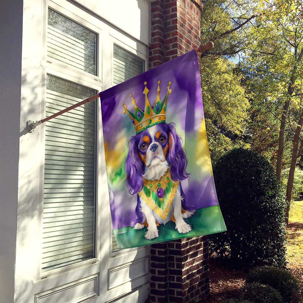 Cavalier Spaniel King of Mardi Gras House Flag Image 2