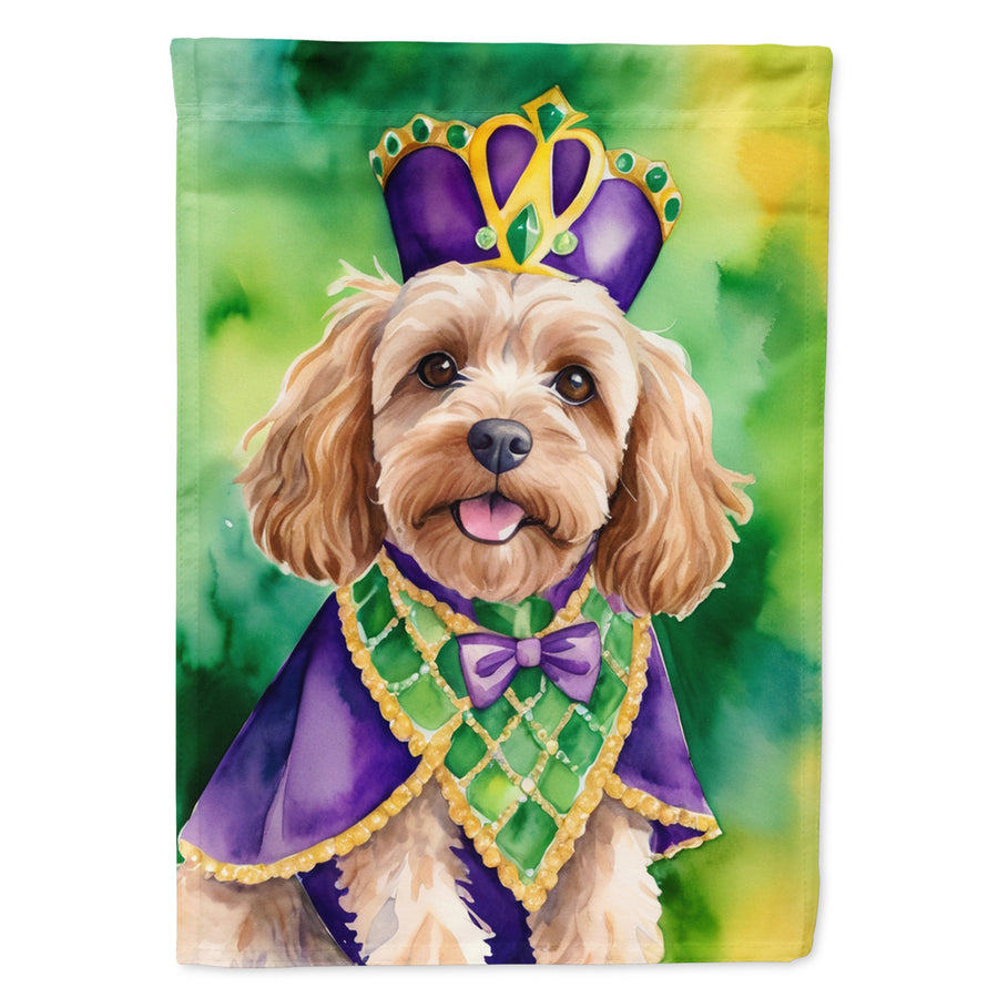 Cockapoo King of Mardi Gras House Flag Image 1