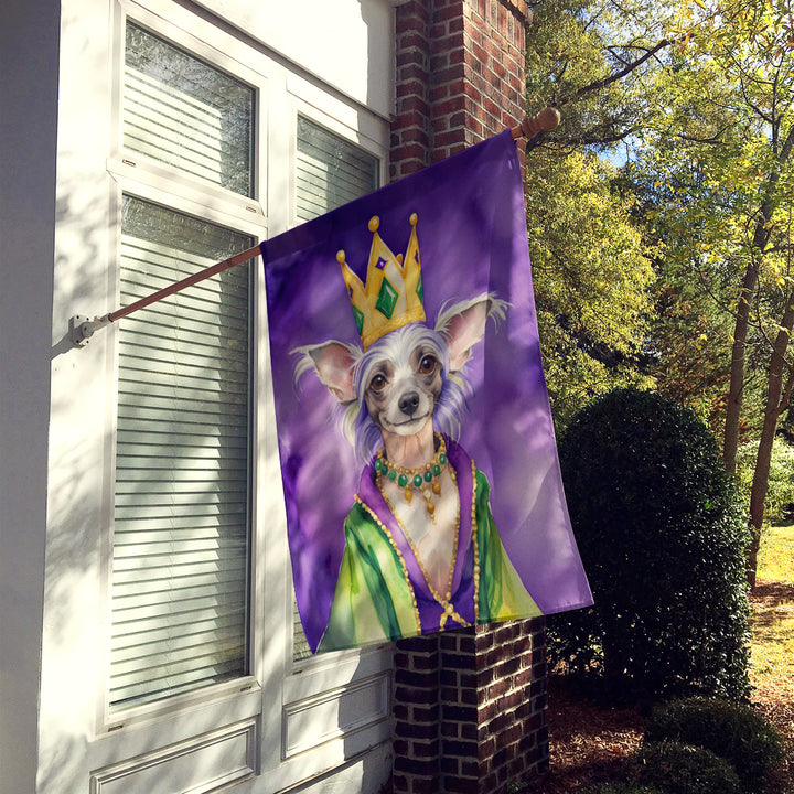 Chinese Crested King of Mardi Gras House Flag Image 2