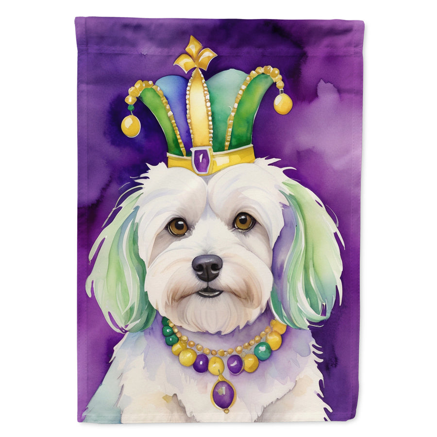 Coton de Tulear King of Mardi Gras House Flag Image 1