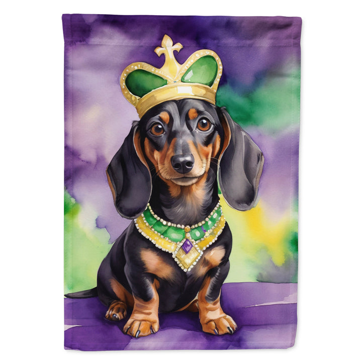 Dachshund King of Mardi Gras House Flag Image 1