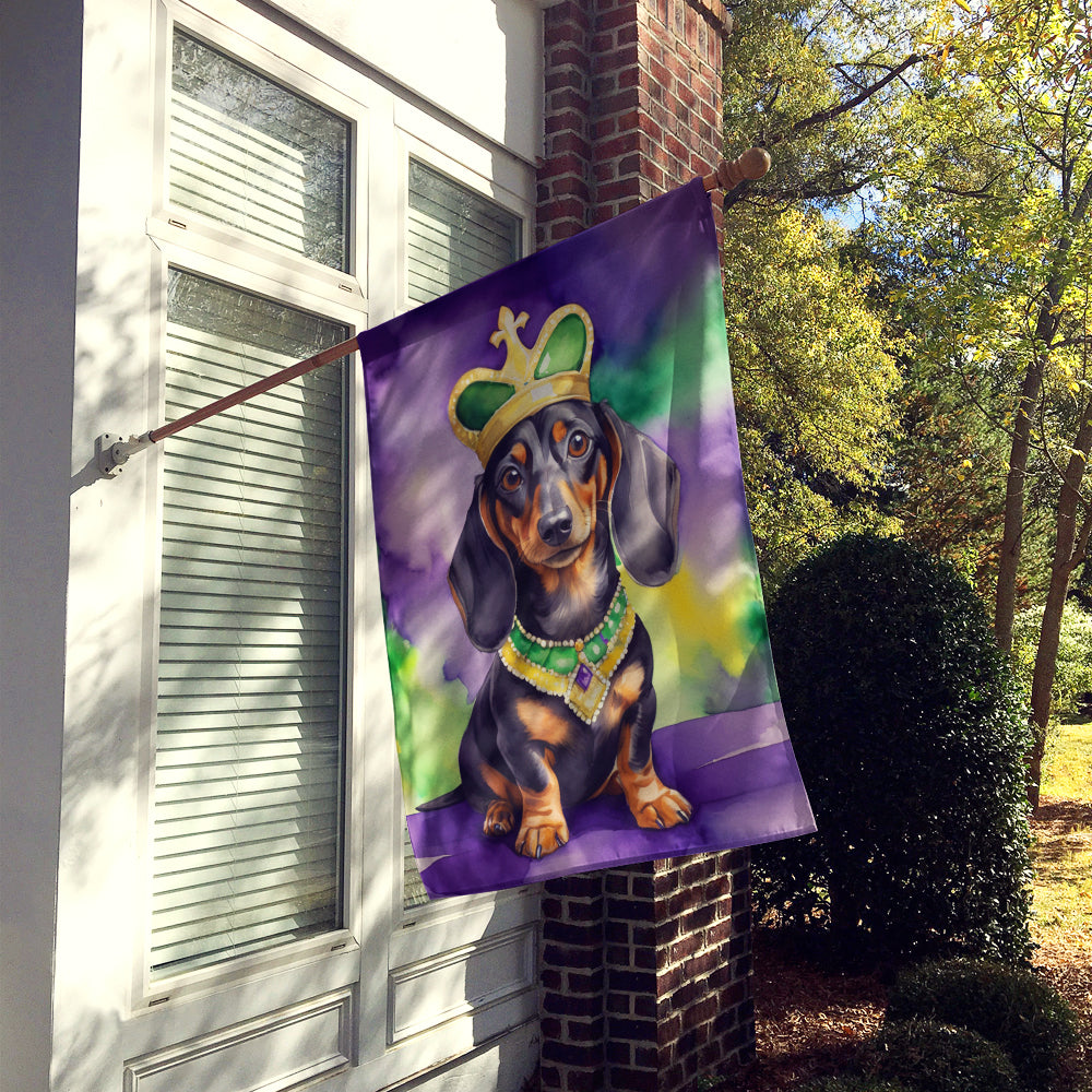 Dachshund King of Mardi Gras House Flag Image 2