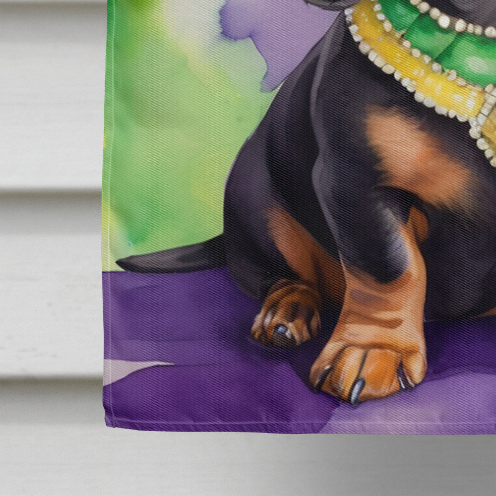 Dachshund King of Mardi Gras House Flag Image 4