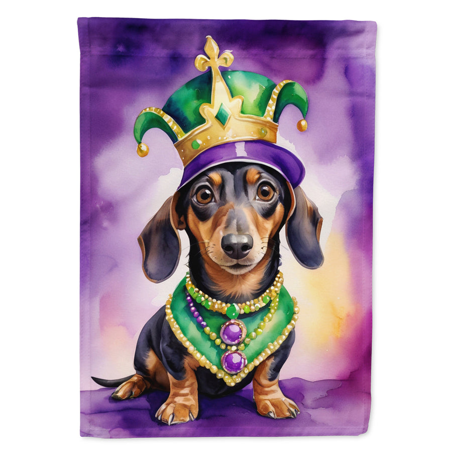 Dachshund King of Mardi Gras House Flag Image 1