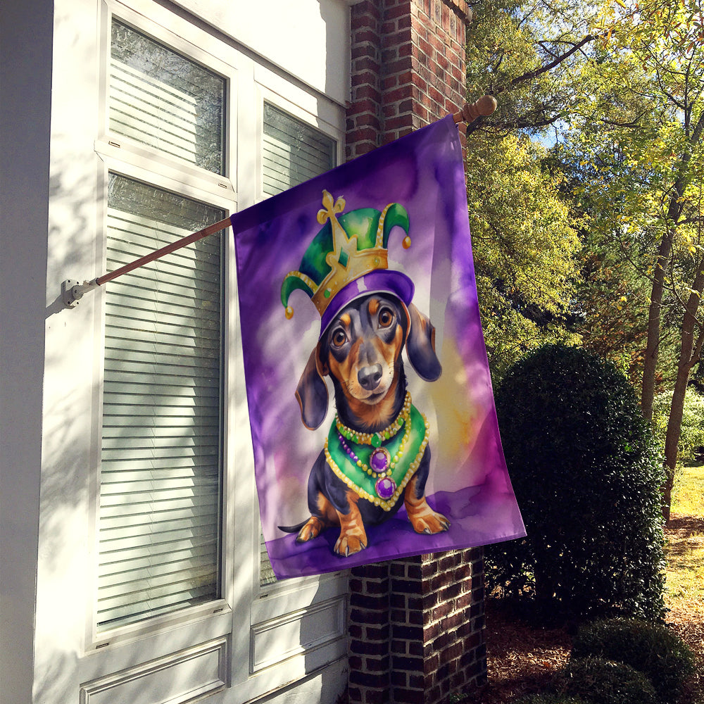 Dachshund King of Mardi Gras House Flag Image 2