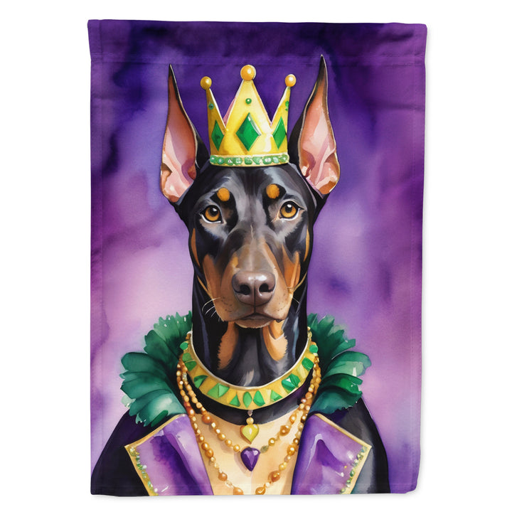 Doberman Pinscher King of Mardi Gras House Flag Image 1