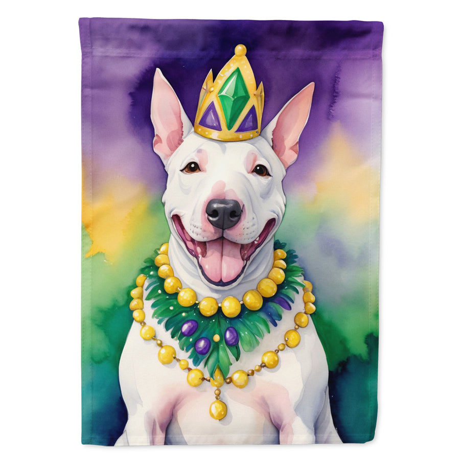 English Bull Terrier King of Mardi Gras House Flag Image 1