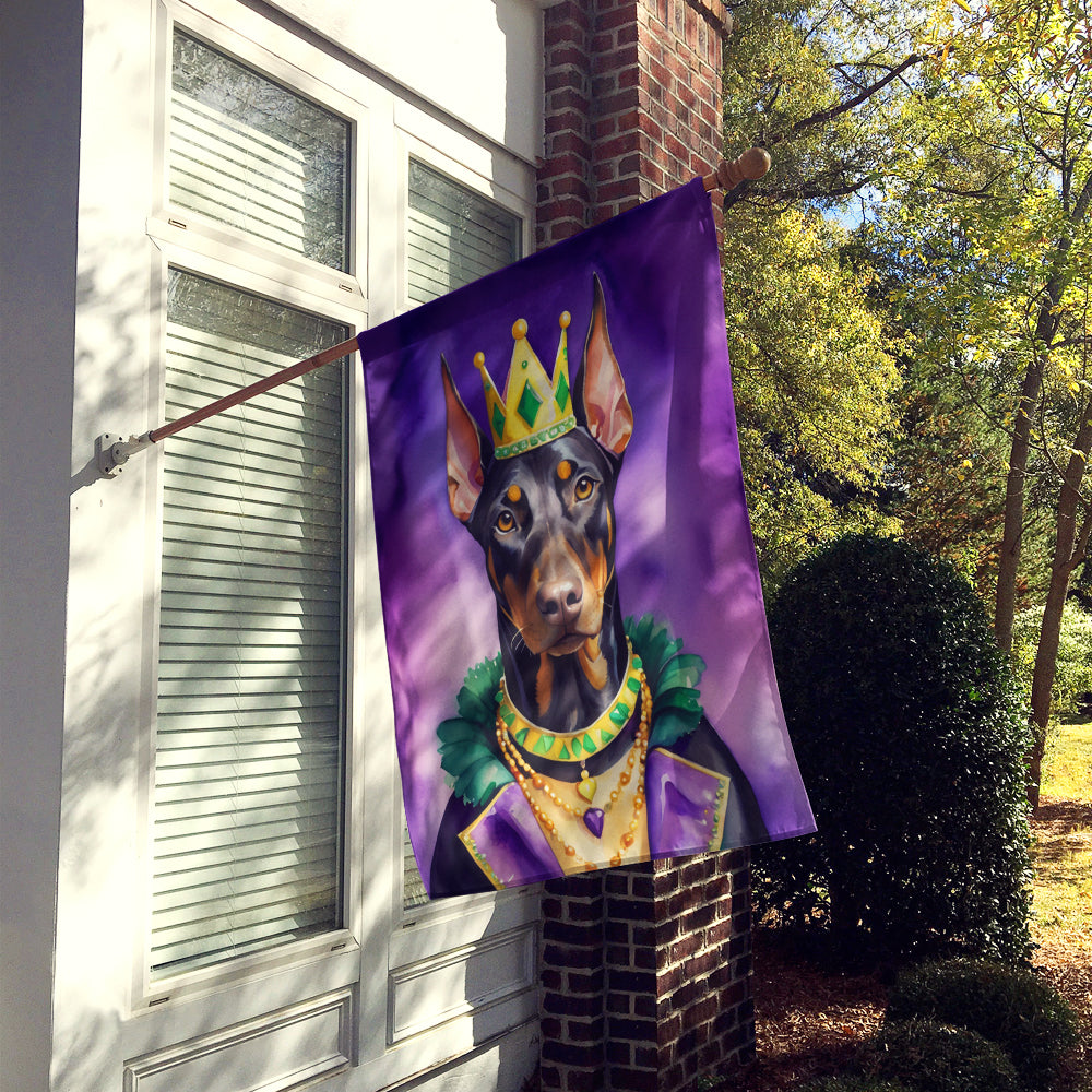 Doberman Pinscher King of Mardi Gras House Flag Image 2