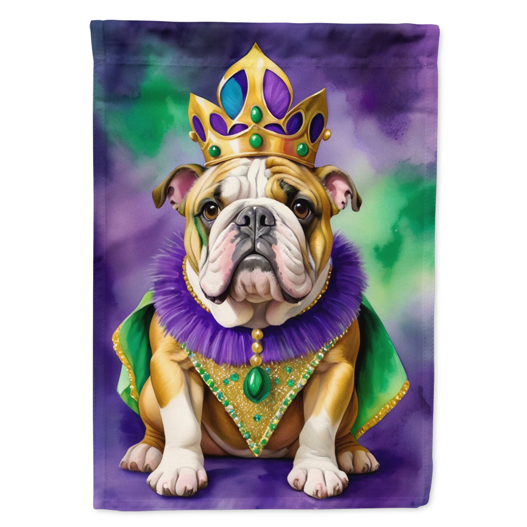 English Bulldog King of Mardi Gras House Flag Image 1