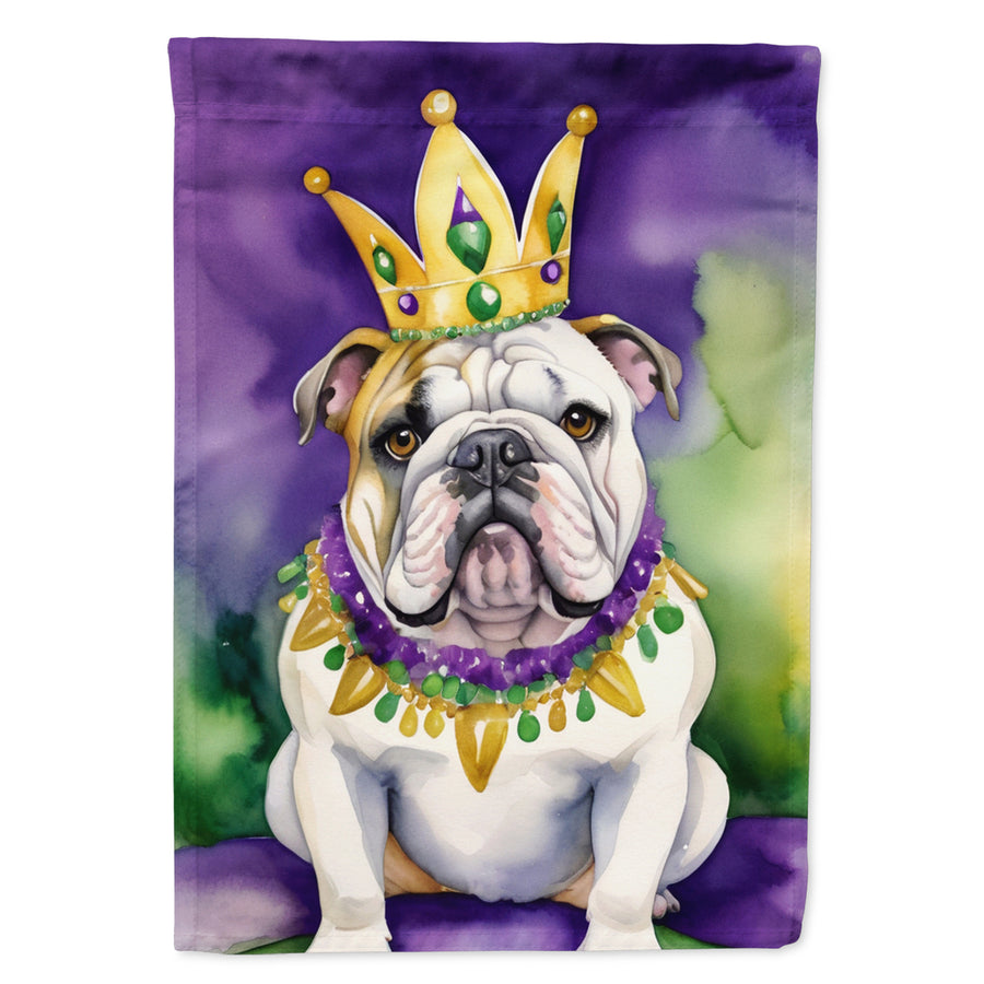 English Bulldog King of Mardi Gras House Flag Image 1