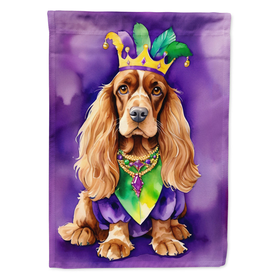 English Cocker Spaniel King of Mardi Gras House Flag Image 1