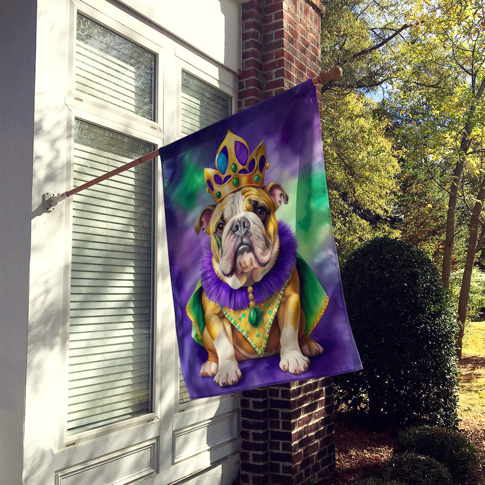 English Bulldog King of Mardi Gras House Flag Image 2