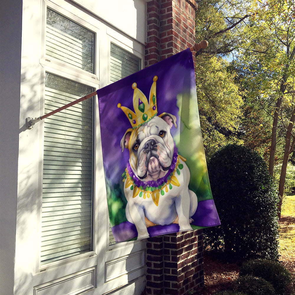 English Bulldog King of Mardi Gras House Flag Image 2