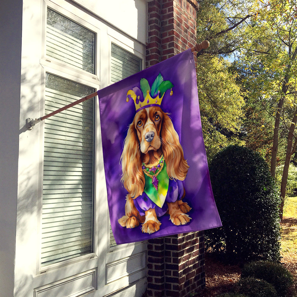 English Cocker Spaniel King of Mardi Gras House Flag Image 2