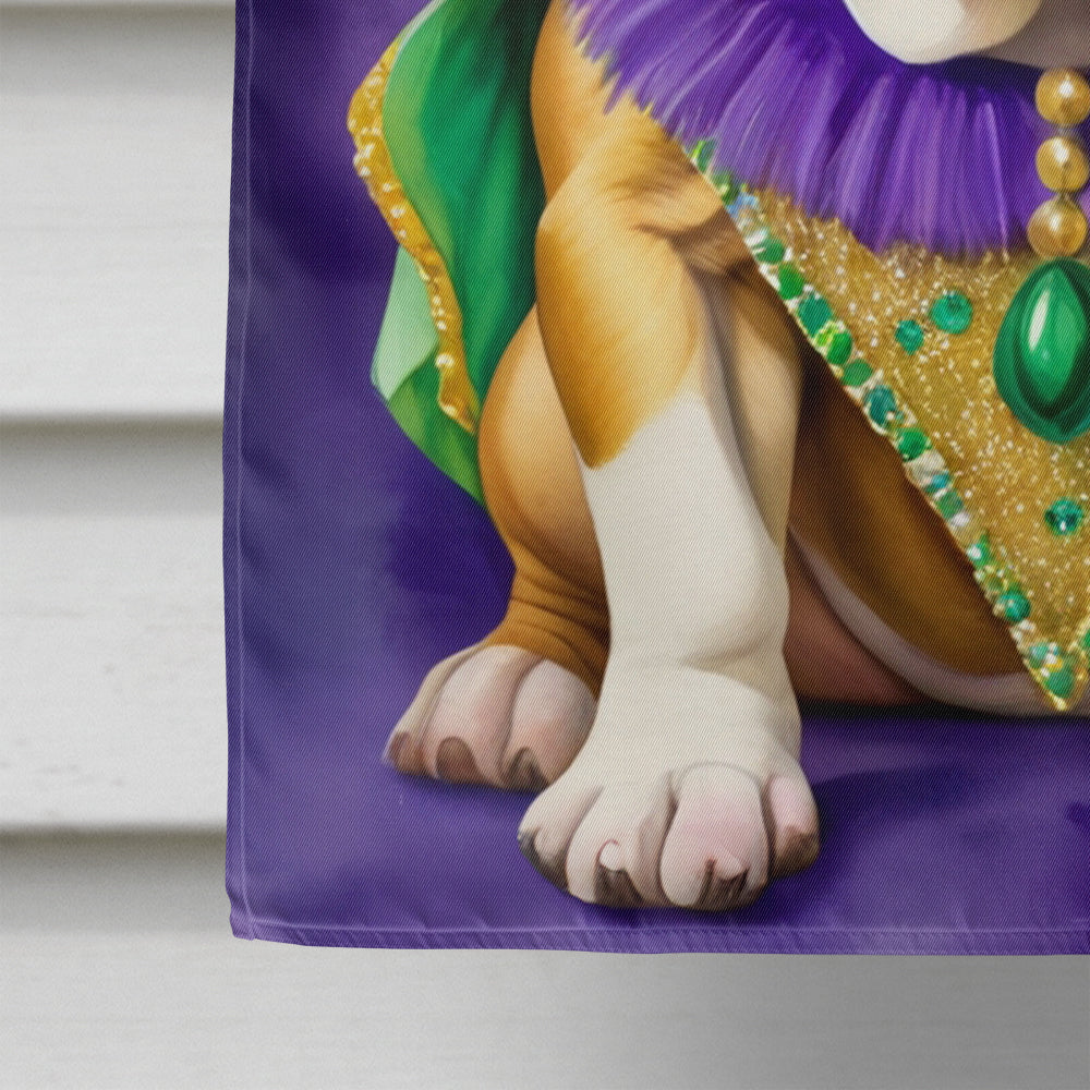 English Bulldog King of Mardi Gras House Flag Image 4