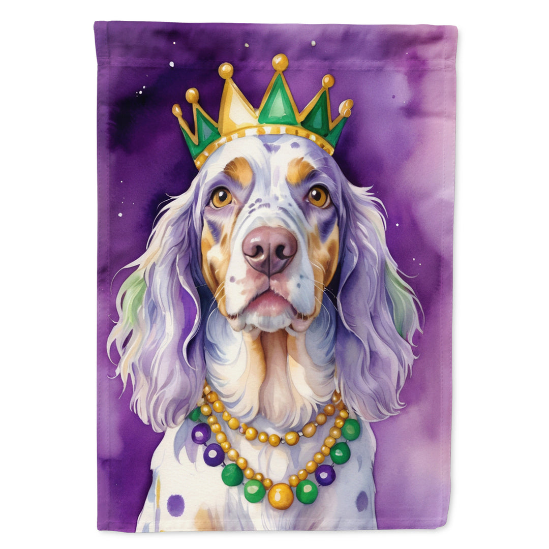 English Setter King of Mardi Gras House Flag Image 1