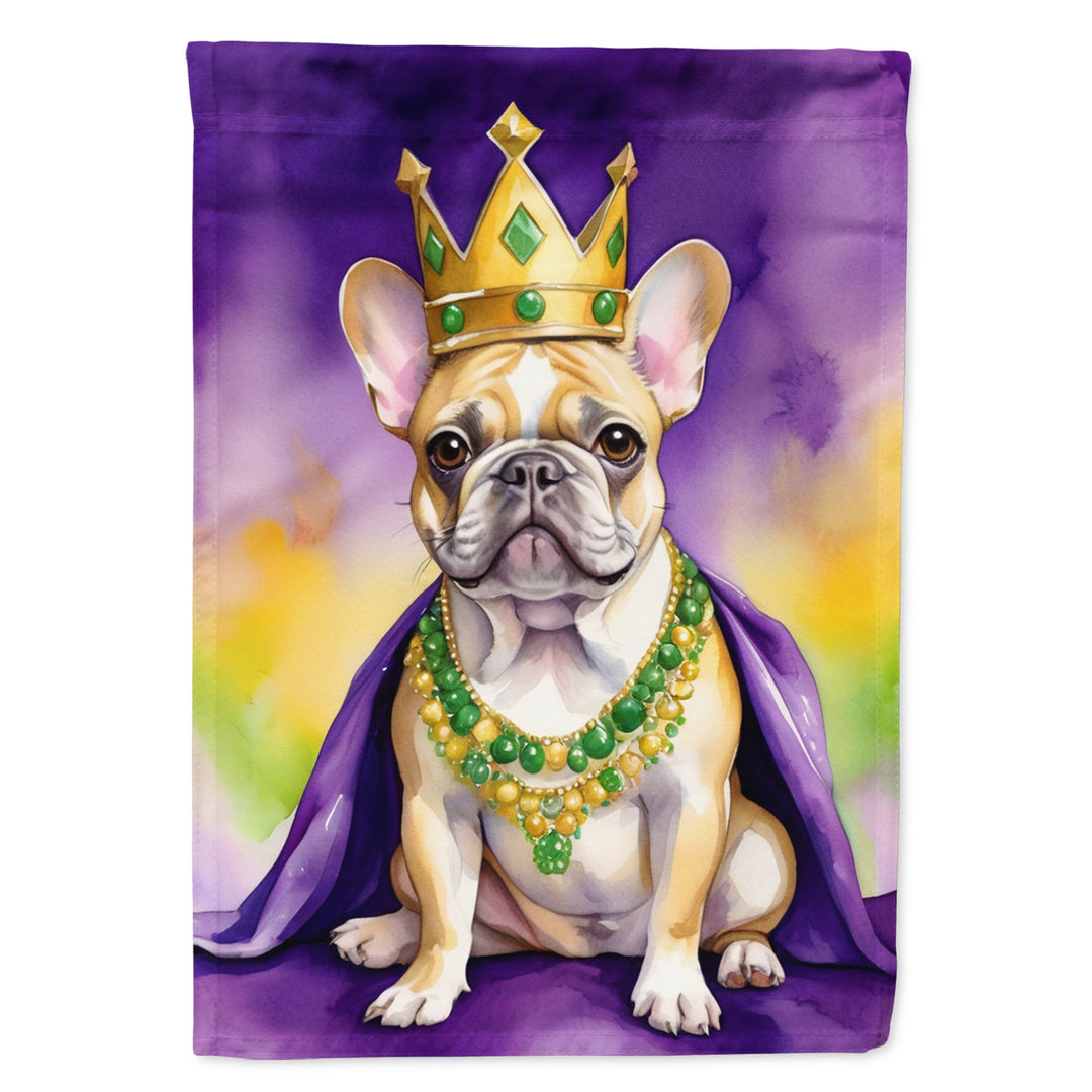 French Bulldog King of Mardi Gras House Flag Image 1