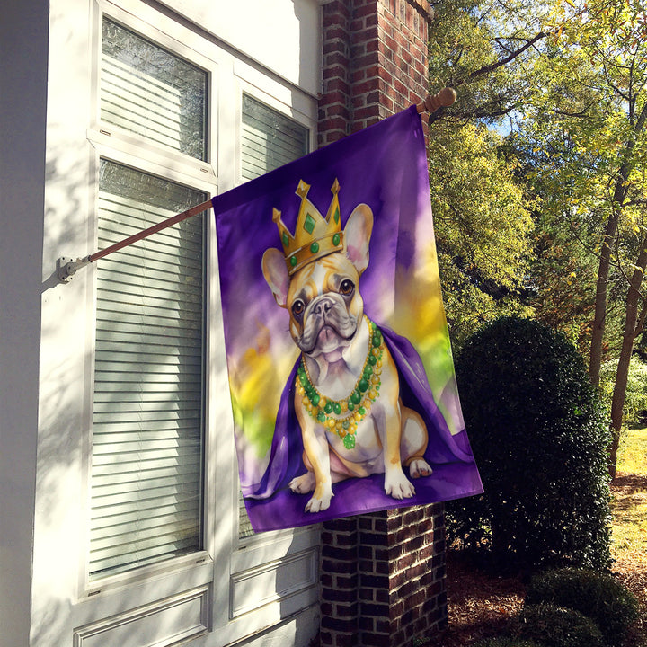 French Bulldog King of Mardi Gras House Flag Image 2