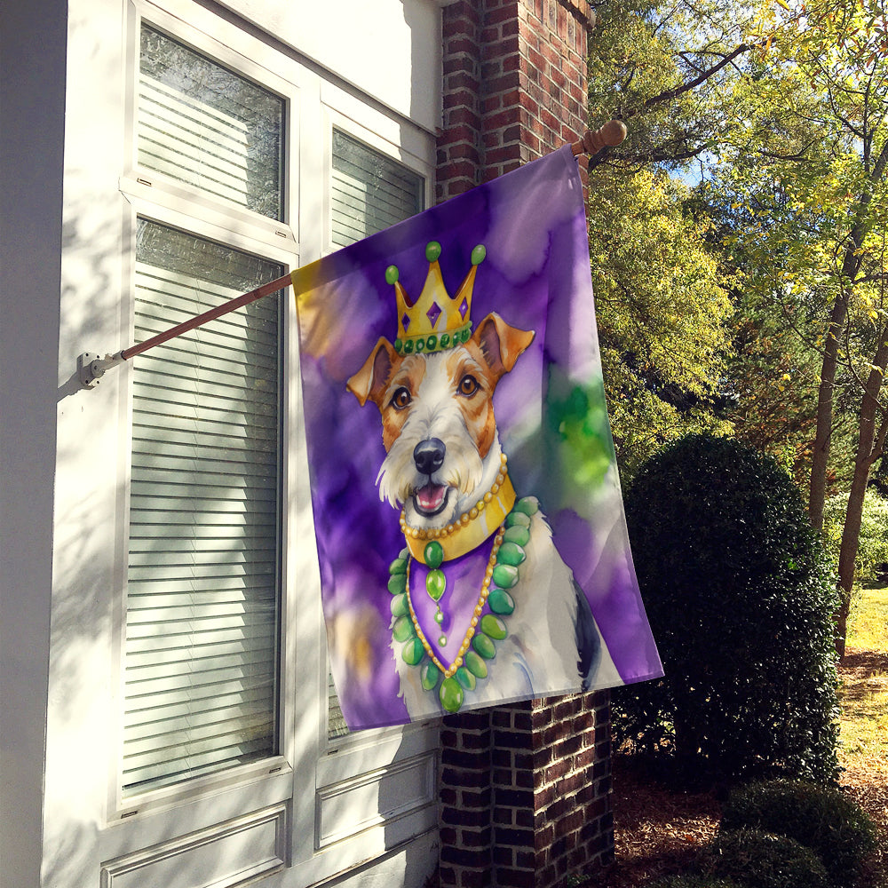 Fox Terrier King of Mardi Gras House Flag Image 2