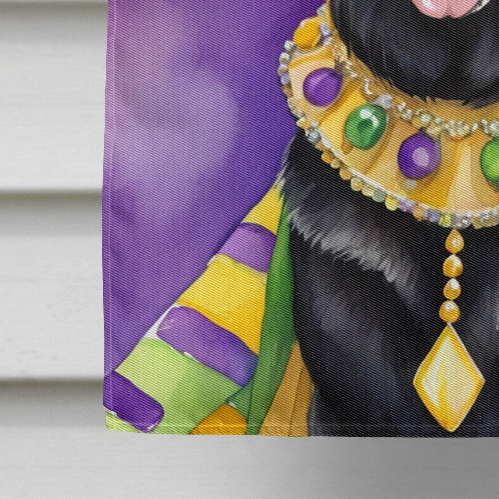 Black German Shepherd King of Mardi Gras House Flag Image 4