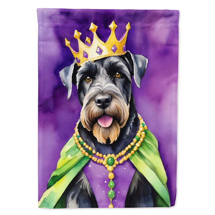 Giant Schnauzer King of Mardi Gras House Flag Image 1