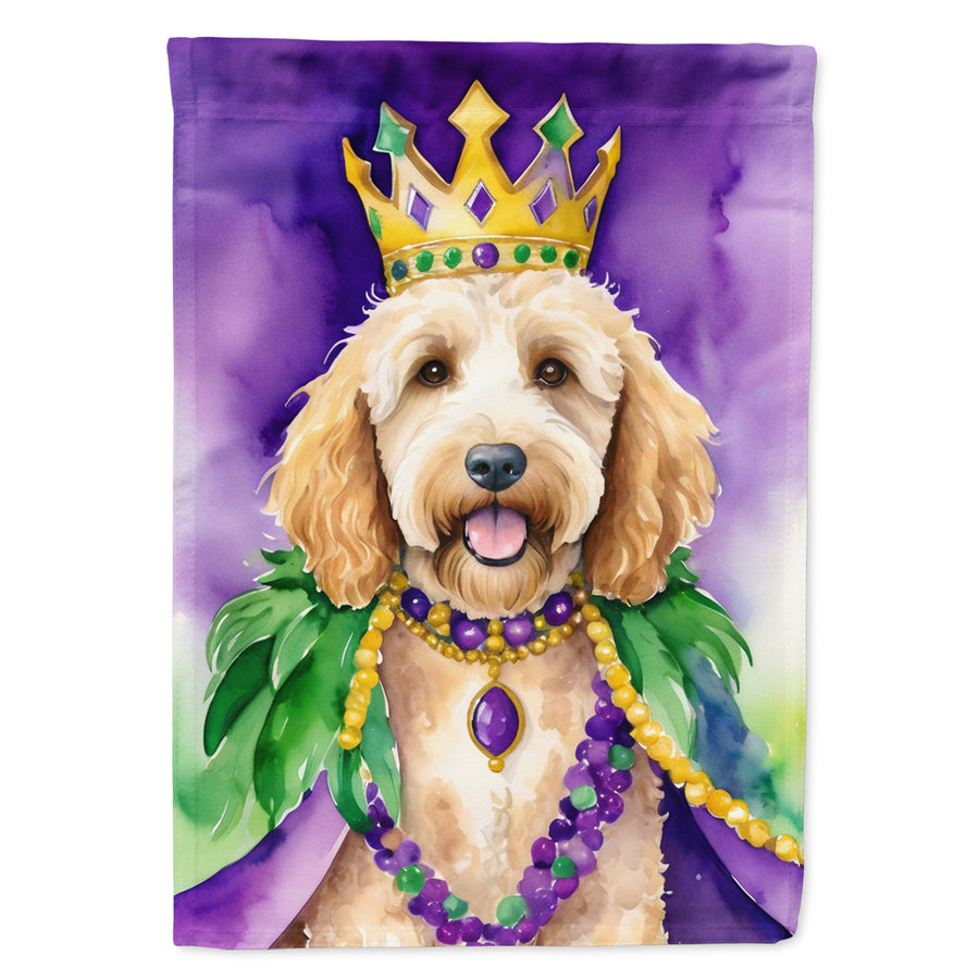 Goldendoodle King of Mardi Gras House Flag Image 1