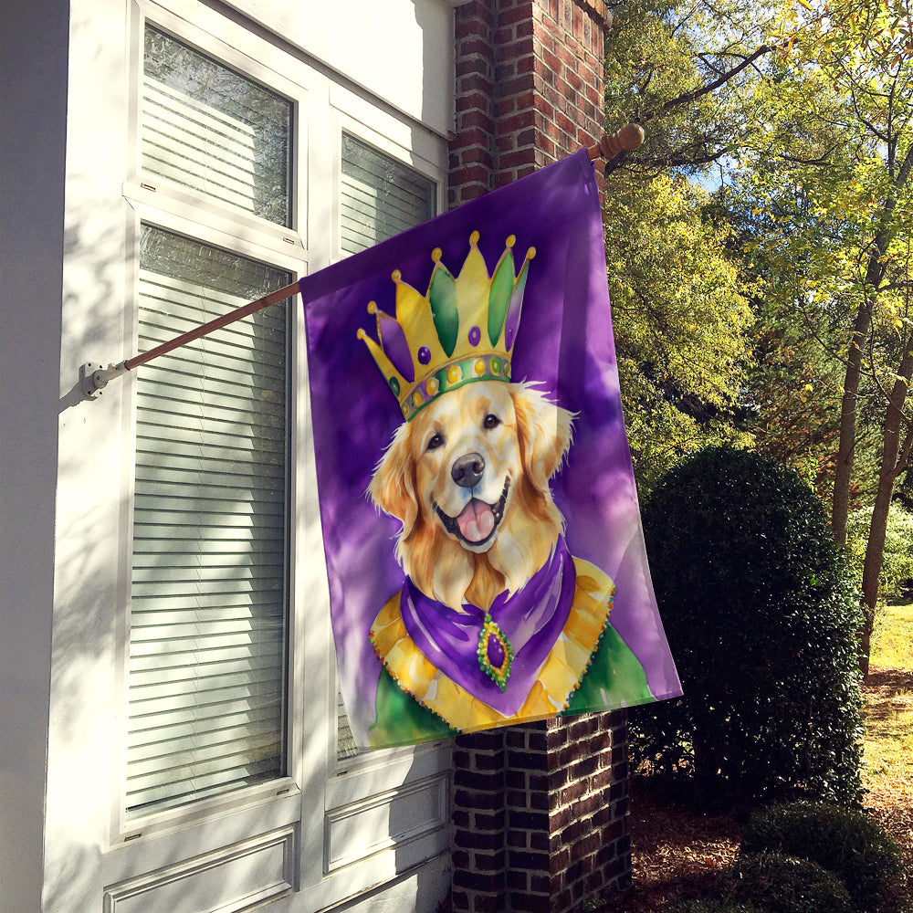 Golden Retriever King of Mardi Gras House Flag Image 2