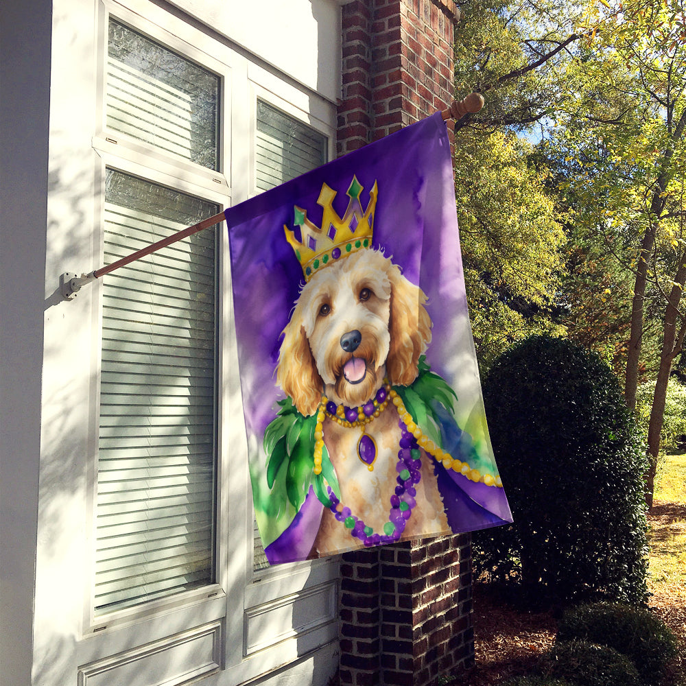 Goldendoodle King of Mardi Gras House Flag Image 2