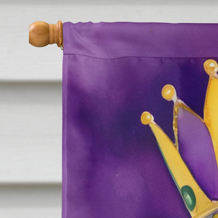 Golden Retriever King of Mardi Gras House Flag Image 3