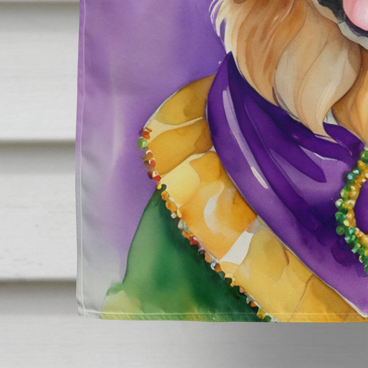 Golden Retriever King of Mardi Gras House Flag Image 4