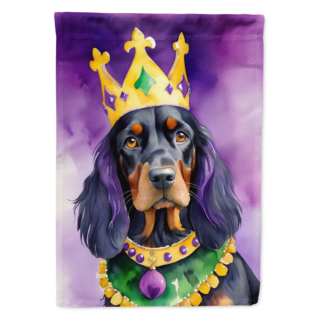 Gordon Setter King of Mardi Gras House Flag Image 1