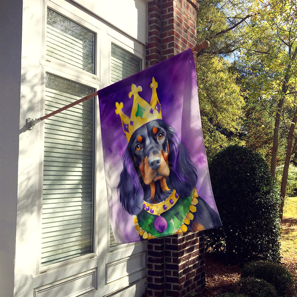 Gordon Setter King of Mardi Gras House Flag Image 2