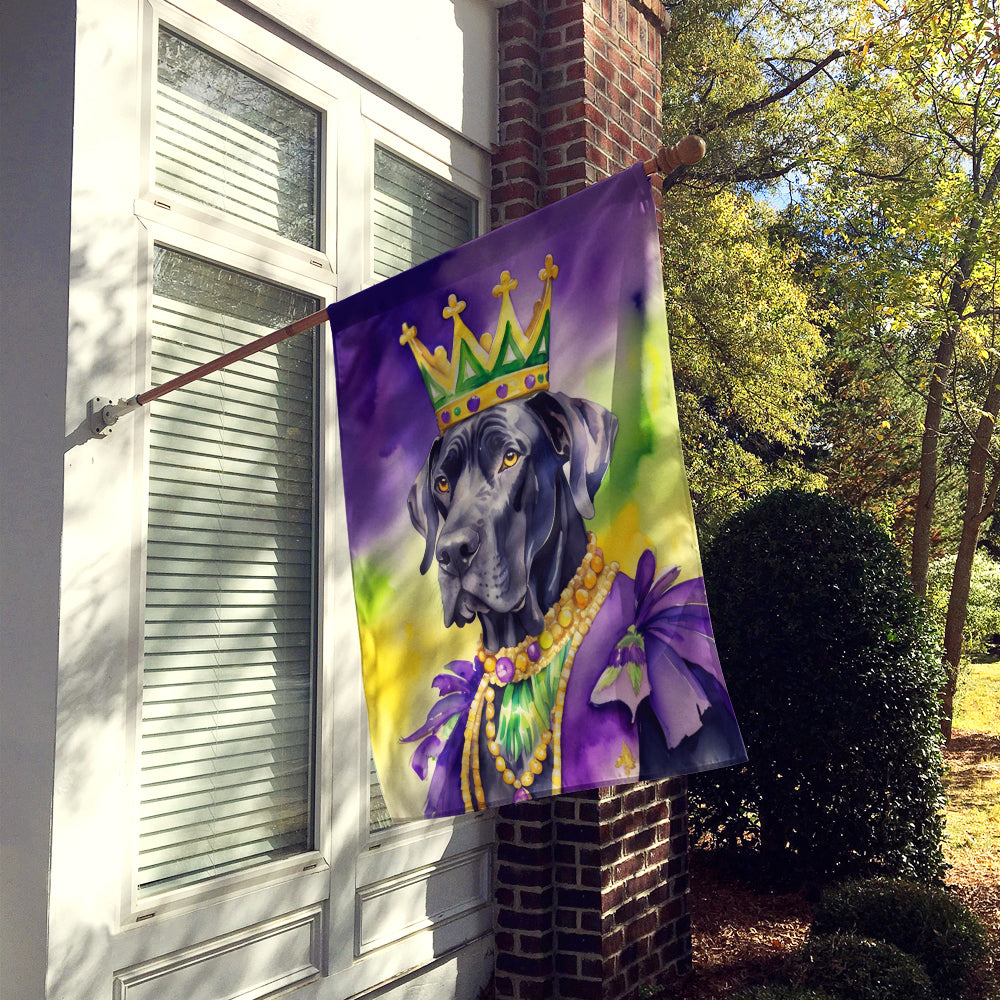 Great Dane King of Mardi Gras House Flag Image 2