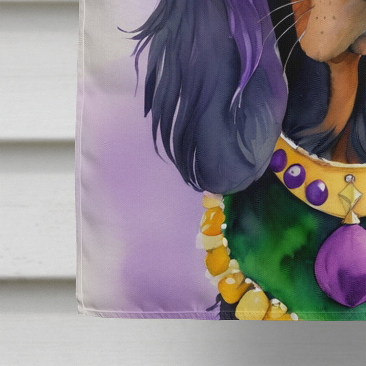 Gordon Setter King of Mardi Gras House Flag Image 4