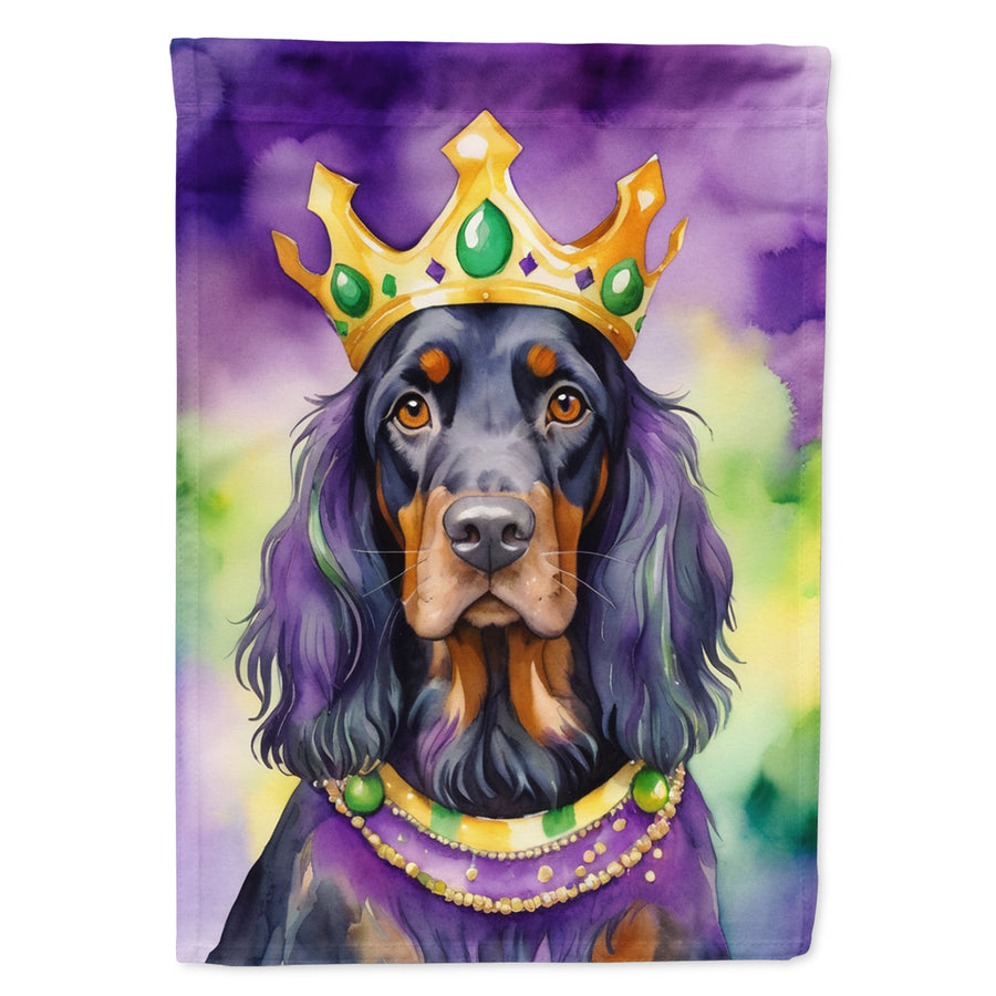 Gordon Setter King of Mardi Gras House Flag Image 1