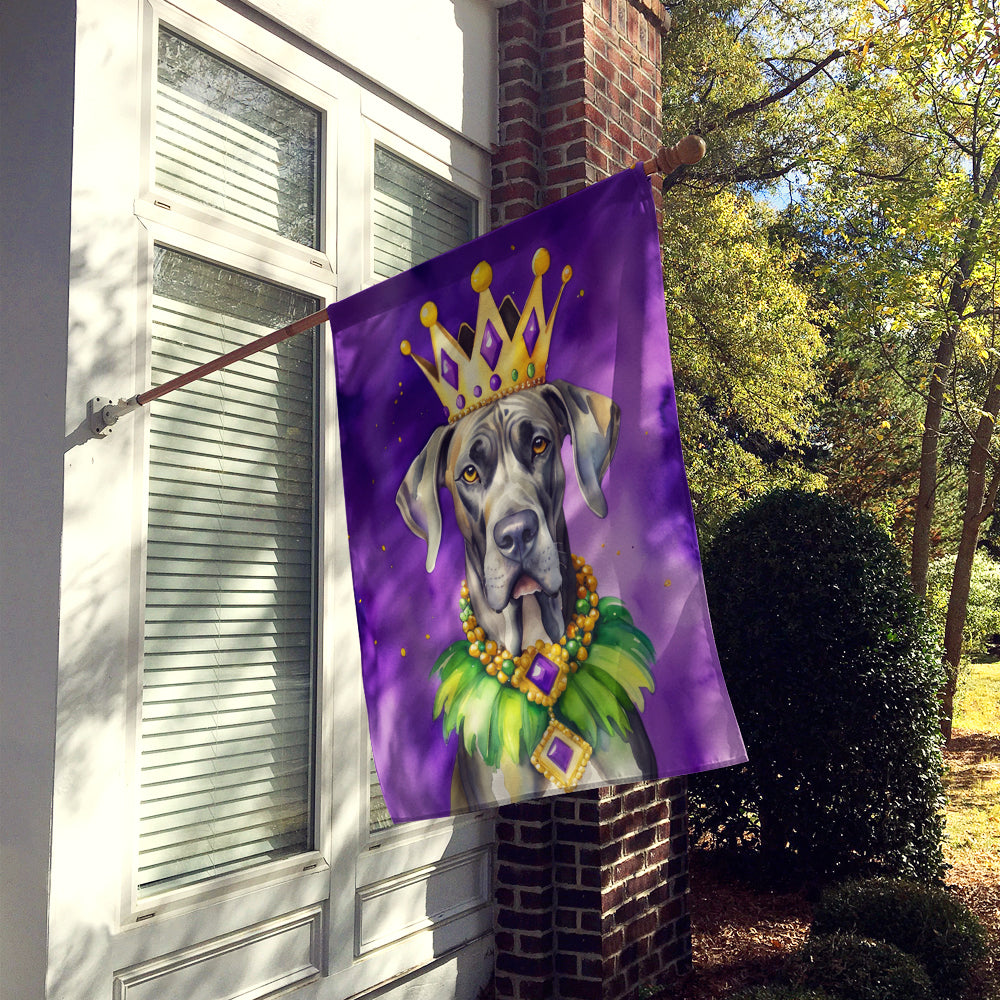 Great Dane King of Mardi Gras House Flag Image 2