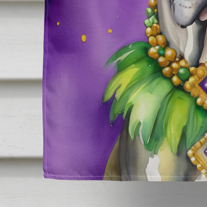 Great Dane King of Mardi Gras House Flag Image 4