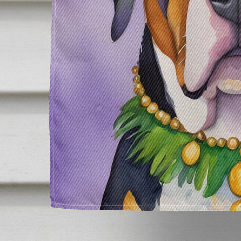 Greater Swiss Mountain Dog King of Mardi Gras House Flag Image 4